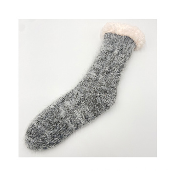 Thermal Knitted Slipper Socks With Grippers